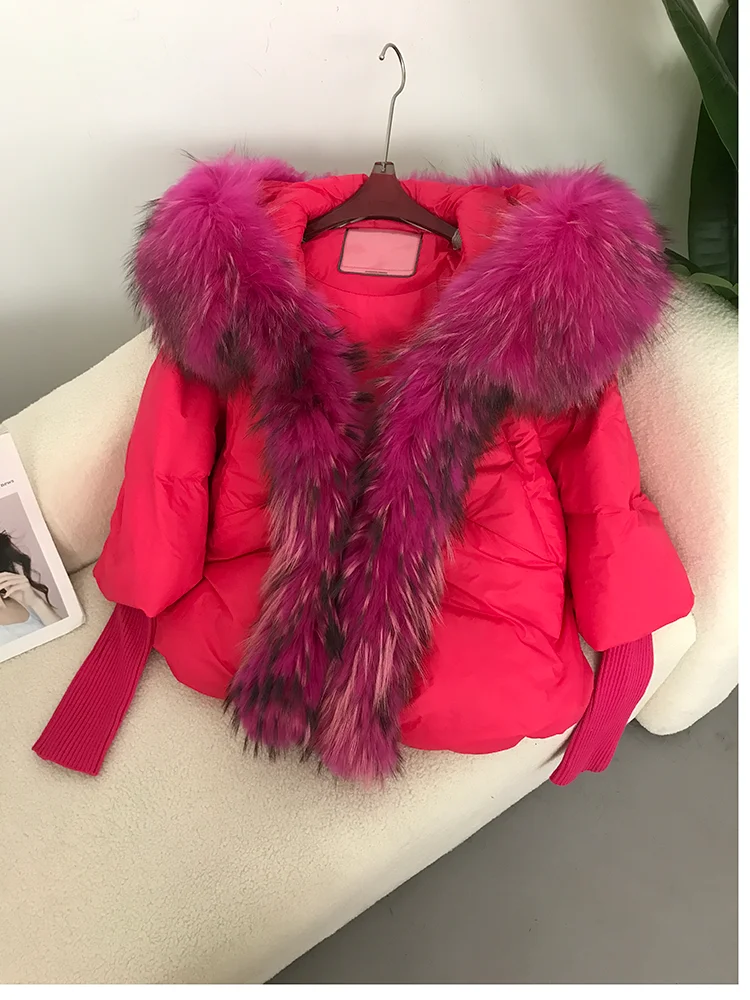 OFTBUY 2023 Winter Jacket Women Real Fox Fur Collar Hooded Natural Thick Warm Loose Oversize Duck Down Coat Streetwear Outerwear
