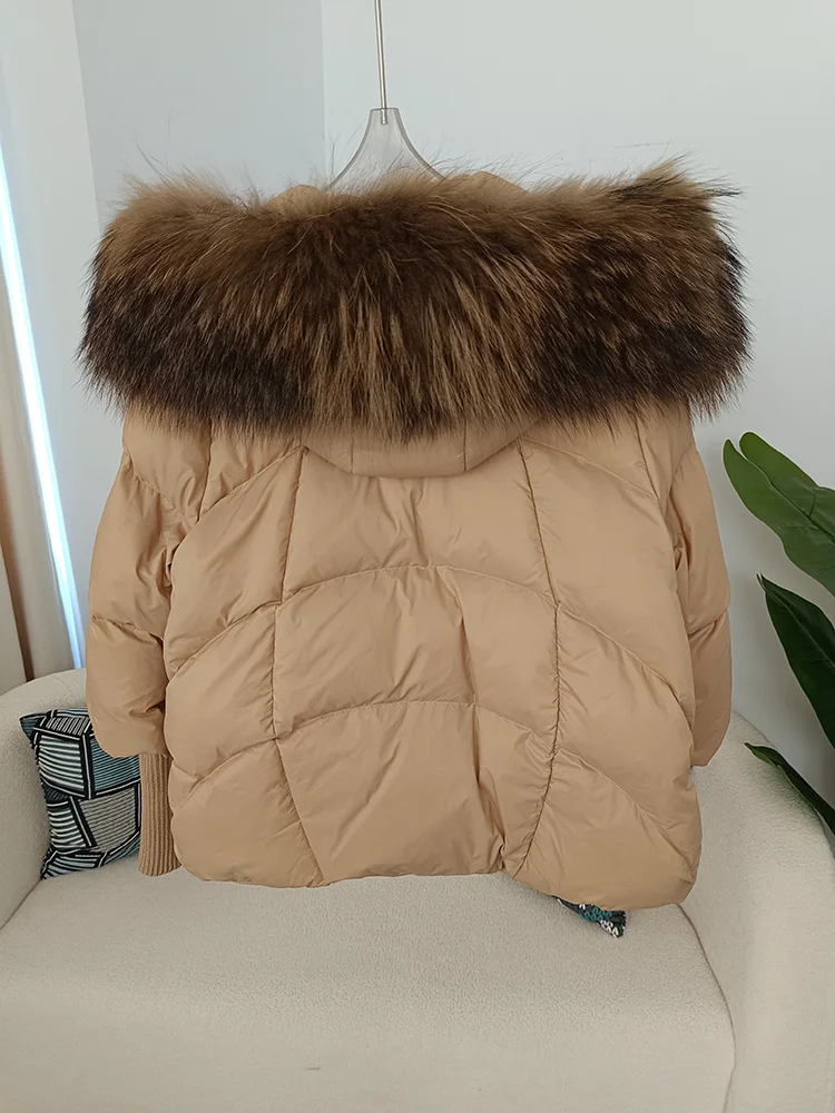 OFTBUY 2023 Winter Jacket Women Real Fox Fur Collar Hooded Natural Thick Warm Loose Oversize Duck Down Coat Streetwear Outerwear