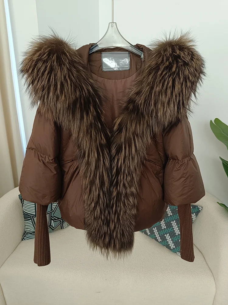 OFTBUY 2023 Winter Jacket Women Real Fox Fur Collar Hooded Natural Thick Warm Loose Oversize Duck Down Coat Streetwear Outerwear