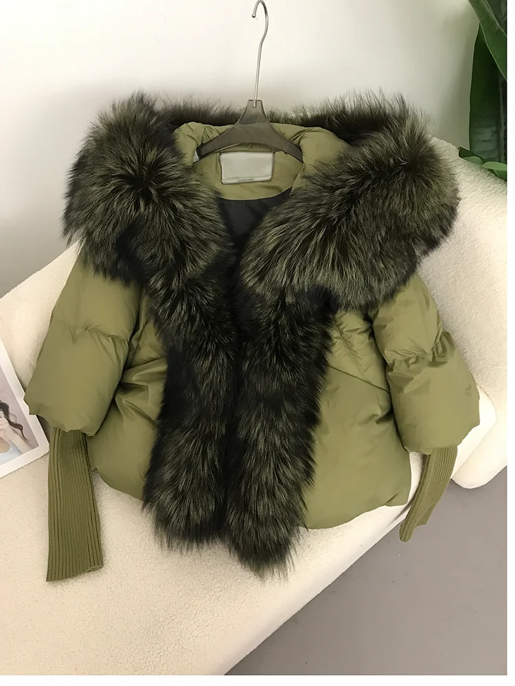 OFTBUY 2023 Winter Jacket Women Real Fox Fur Collar Hooded Natural Thick Warm Loose Oversize Duck Down Coat Streetwear Outerwear