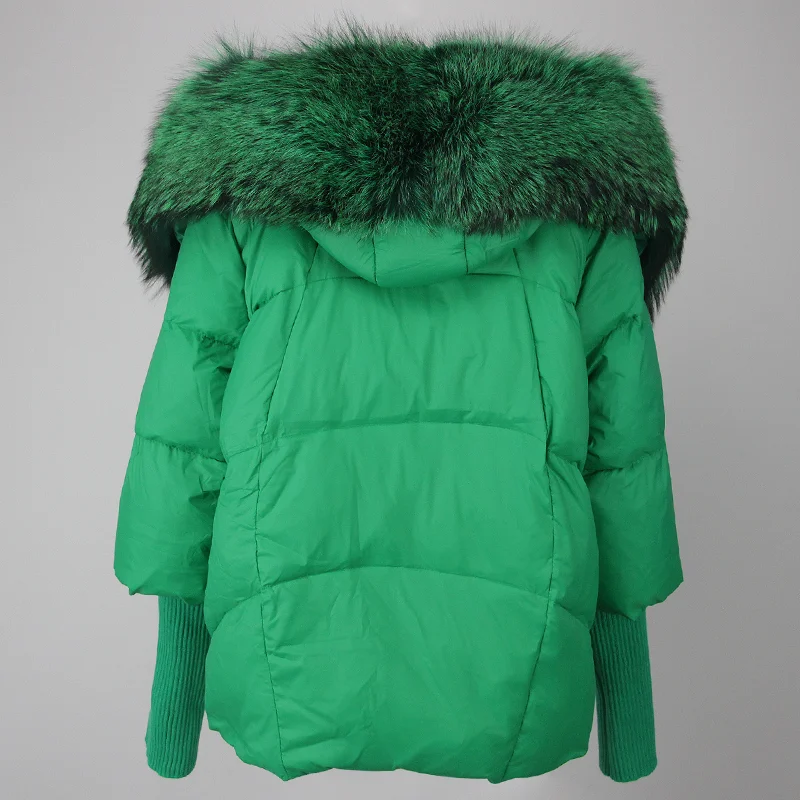 OFTBUY 2023 Winter Jacket Women Real Fox Fur Collar Hooded Natural Thick Warm Loose Oversize Duck Down Coat Streetwear Outerwear