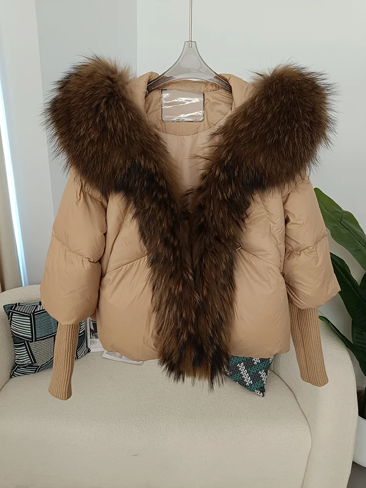 OFTBUY 2023 Winter Jacket Women Real Fox Fur Collar Hooded Natural Thick Warm Loose Oversize Duck Down Coat Streetwear Outerwear