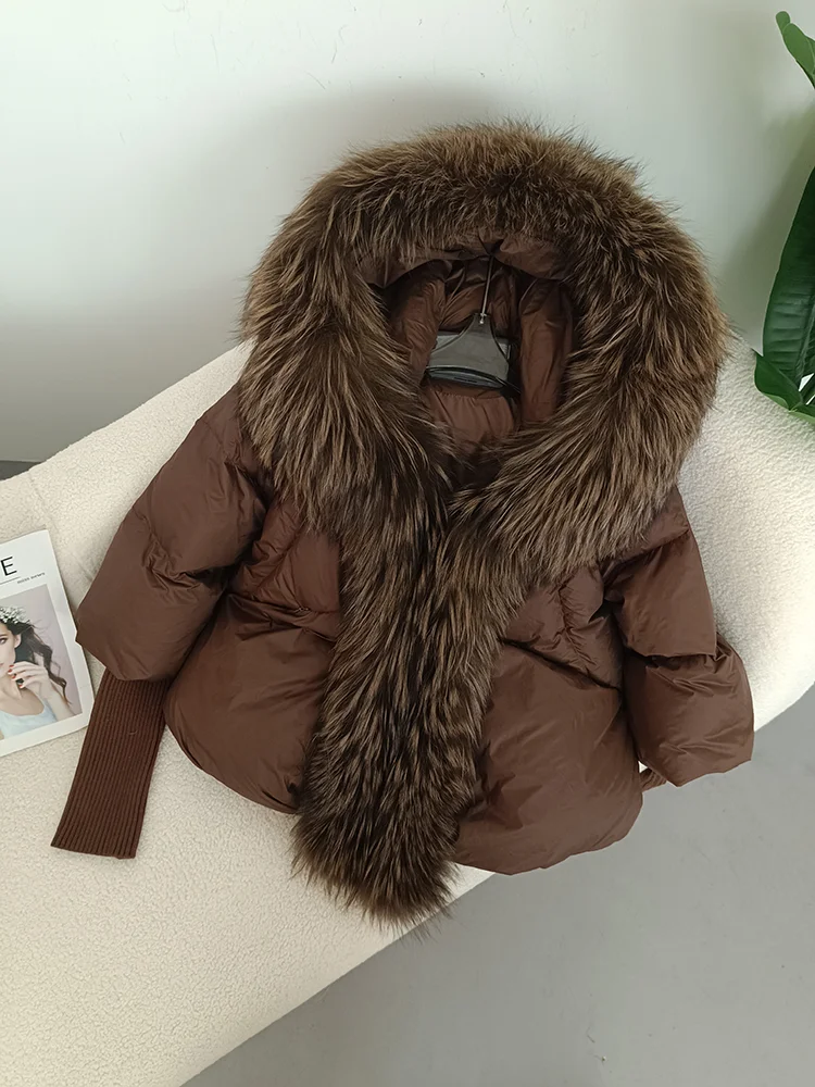 OFTBUY 2023 Winter Jacket Women Real Fox Fur Collar Hooded Natural Thick Warm Loose Oversize Duck Down Coat Streetwear Outerwear