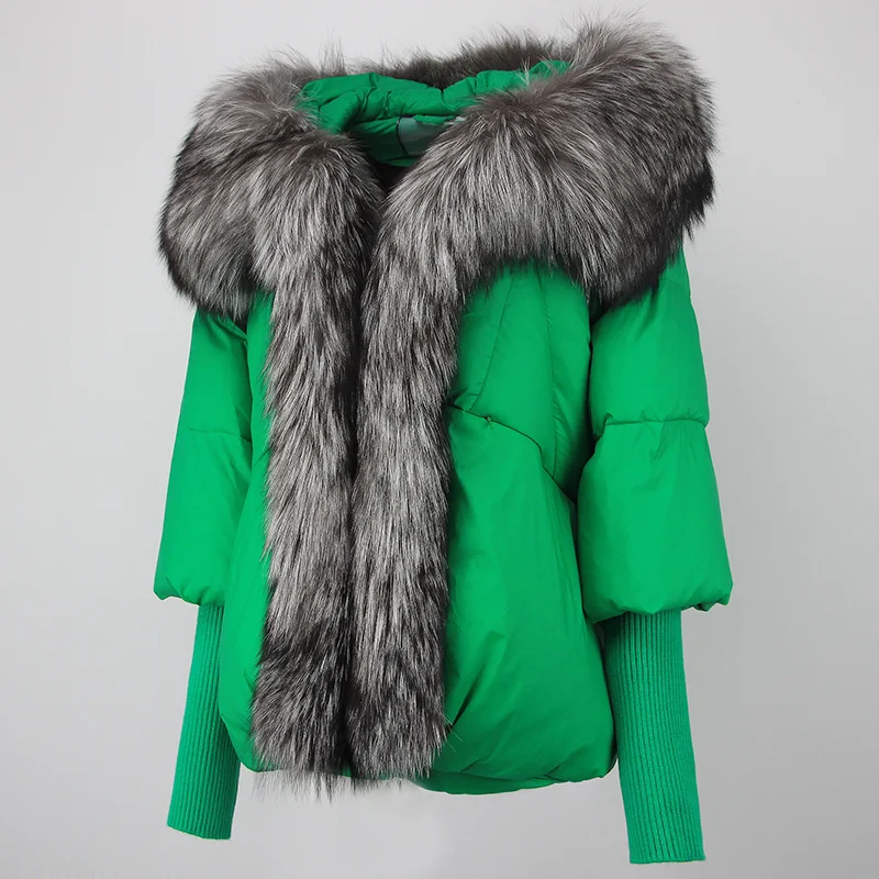 OFTBUY 2023 Winter Jacket Women Real Fox Fur Collar Hooded Natural Thick Warm Loose Oversize Duck Down Coat Streetwear Outerwear