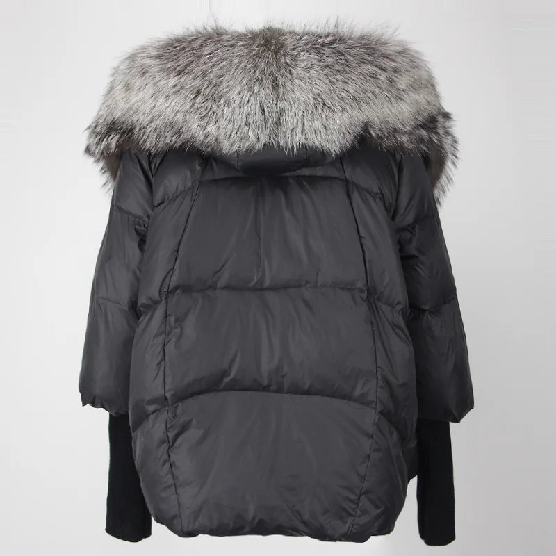 OFTBUY 2023 Winter Jacket Women Real Fox Fur Collar Hooded Natural Thick Warm Loose Oversize Duck Down Coat Streetwear Outerwear