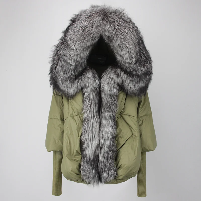 OFTBUY 2023 Winter Jacket Women Real Fox Fur Collar Hooded Natural Thick Warm Loose Oversize Duck Down Coat Streetwear Outerwear