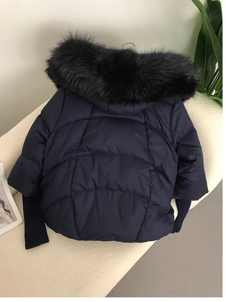 OFTBUY 2023 Winter Jacket Women Real Fox Fur Collar Hooded Natural Thick Warm Loose Oversize Duck Down Coat Streetwear Outerwear