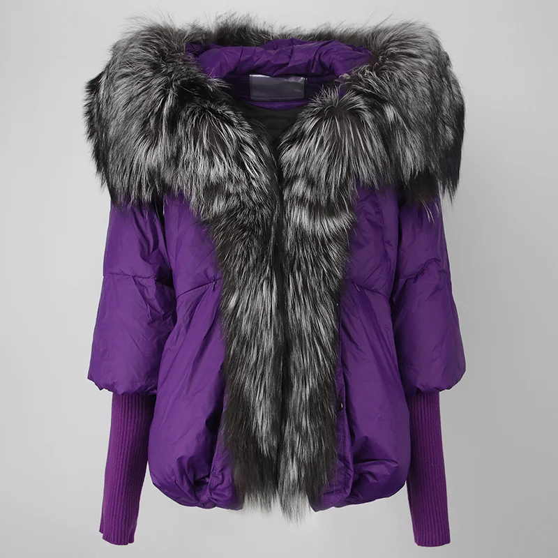 OFTBUY 2023 Winter Jacket Women Real Fox Fur Collar Hooded Natural Thick Warm Loose Oversize Duck Down Coat Streetwear Outerwear