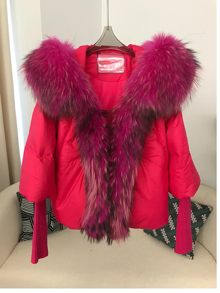 OFTBUY 2023 Winter Jacket Women Real Fox Fur Collar Hooded Natural Thick Warm Loose Oversize Duck Down Coat Streetwear Outerwear