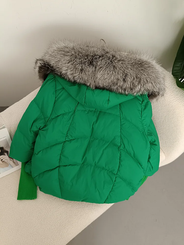 OFTBUY 2023 Winter Jacket Women Real Fox Fur Collar Hooded Natural Thick Warm Loose Oversize Duck Down Coat Streetwear Outerwear