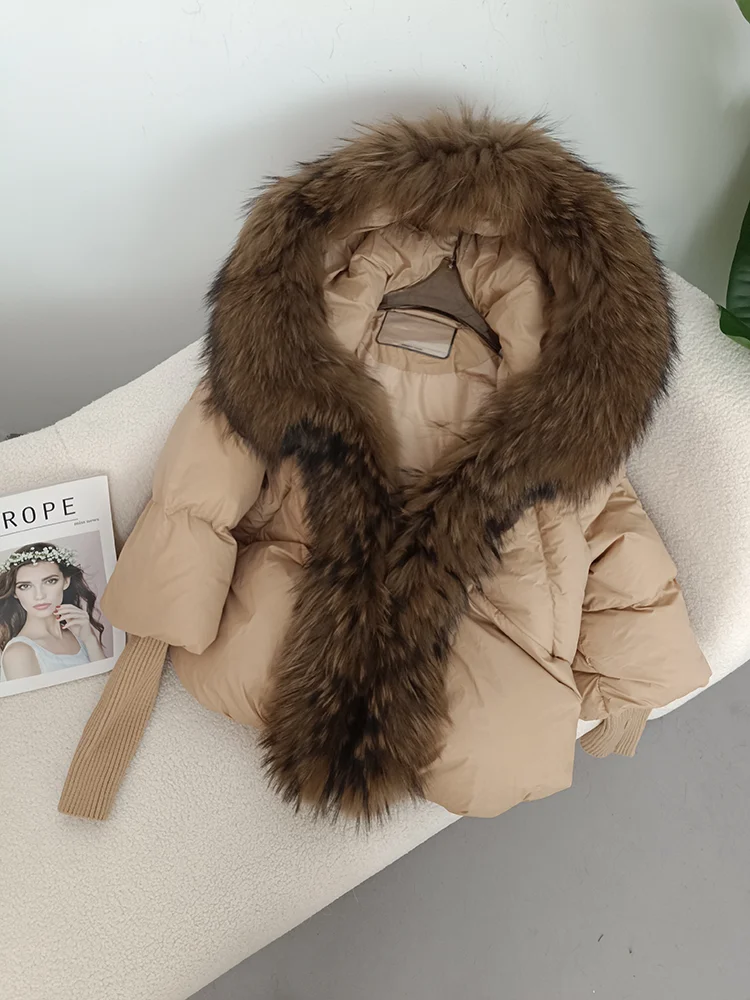OFTBUY 2023 Winter Jacket Women Real Fox Fur Collar Hooded Natural Thick Warm Loose Oversize Duck Down Coat Streetwear Outerwear