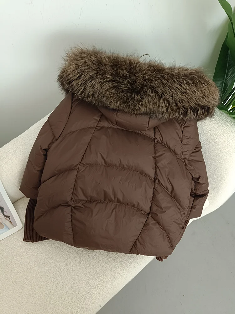 OFTBUY 2023 Winter Jacket Women Real Fox Fur Collar Hooded Natural Thick Warm Loose Oversize Duck Down Coat Streetwear Outerwear
