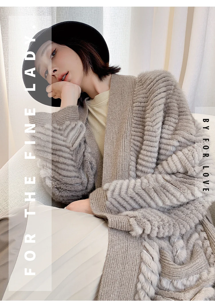 HDHOHR 2026 New High Quality Natural Mink Fur Coat Women With Belt Knitted Real MinkFur Jacket Fashion Warm Long For Female