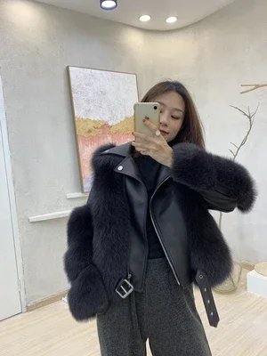 Real Fox Fur Coats With Genuine Sheepskin Leather Wholeskin Natural Fox Fur Jacket Outwear Luxury Women 2024 Winter New