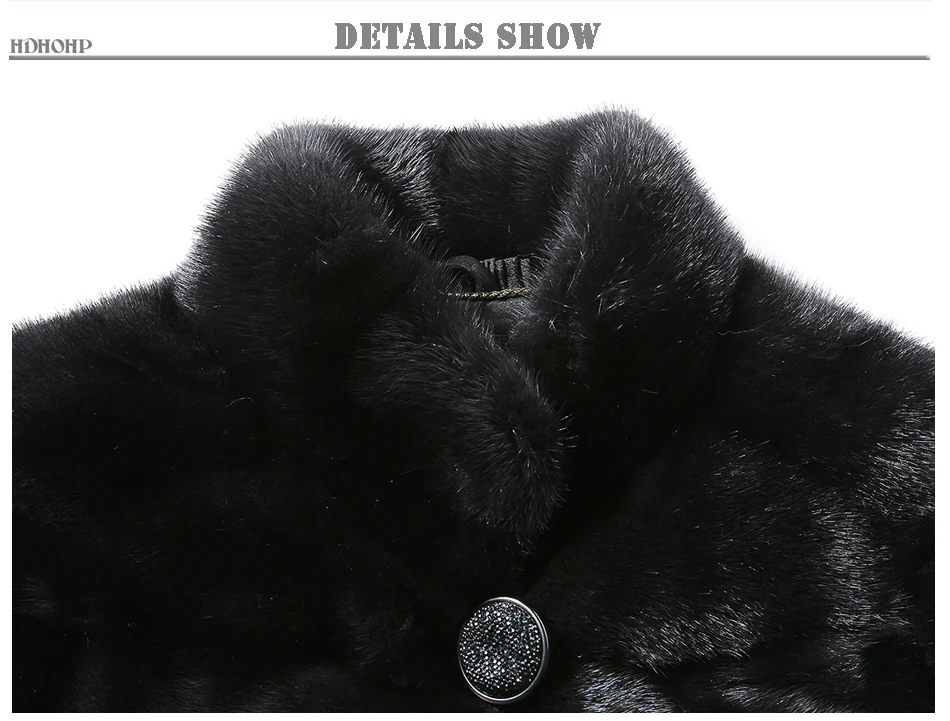 HDHOHR 2026 High Quality Real Mink Fur Coat Women Natural Import Mink Coats Winter Warm Fashion Fur Coats Thick Mink Fur Jackets