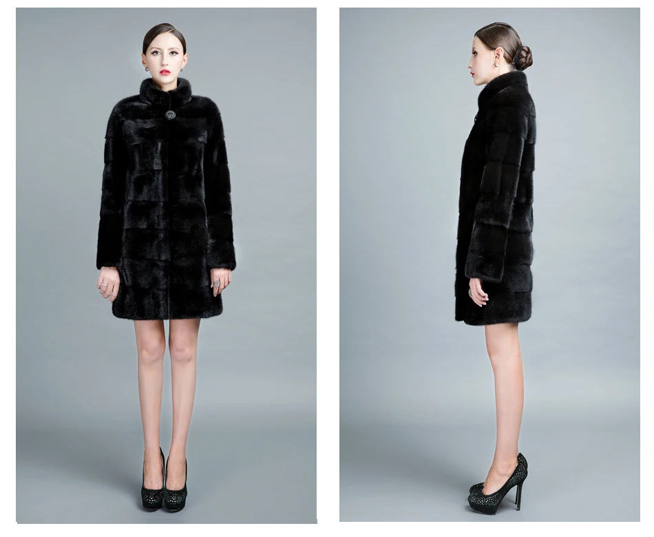 HDHOHR 2026 High Quality Real Mink Fur Coat Women Natural Import Mink Coats Winter Warm Fashion Fur Coats Thick Mink Fur Jackets