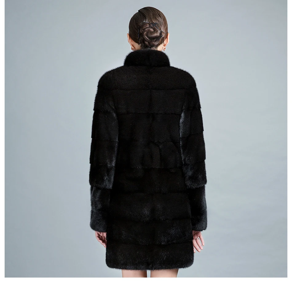 HDHOHR 2026 High Quality Real Mink Fur Coat Women Natural Import Mink Coats Winter Warm Fashion Fur Coats Thick Mink Fur Jackets