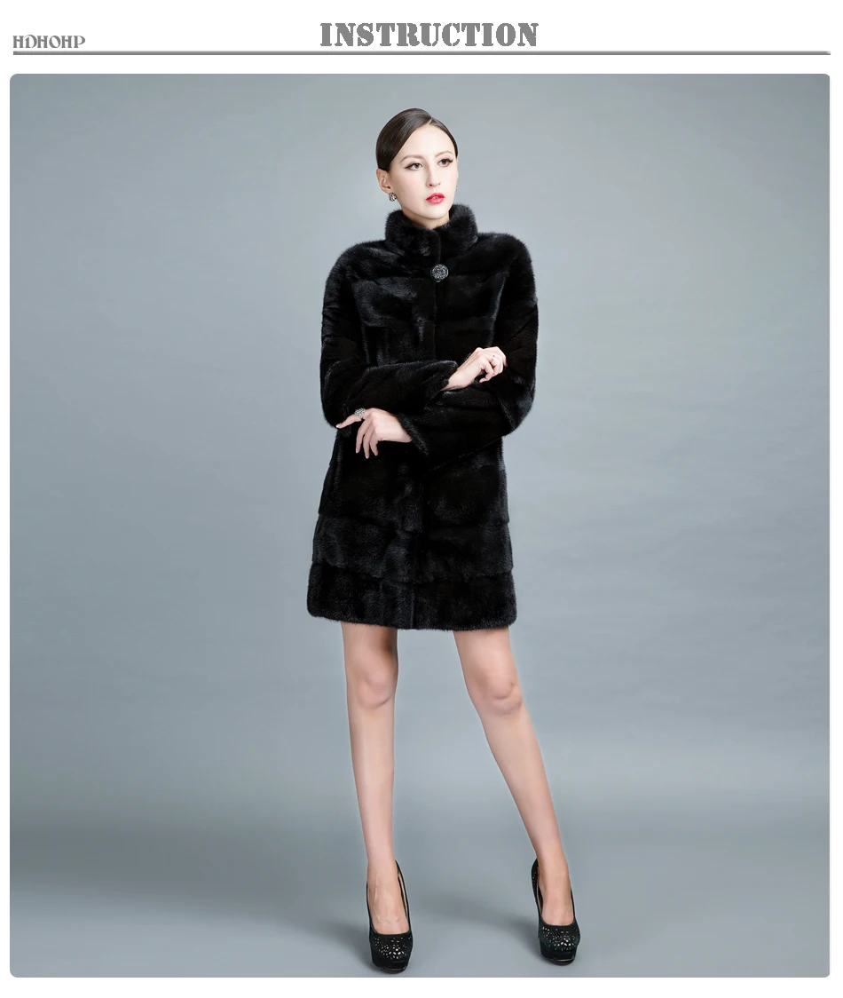 HDHOHR 2026 High Quality Real Mink Fur Coat Women Natural Import Mink Coats Winter Warm Fashion Fur Coats Thick Mink Fur Jackets
