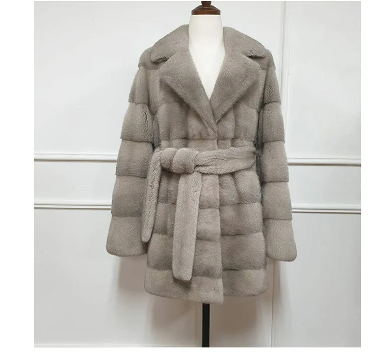 HDHOHR 2026 New Natural Mink Fur Coats For Women Real Mink Fur Coats OutwearPark With Fur High Quality Female Warm Winter Jacket