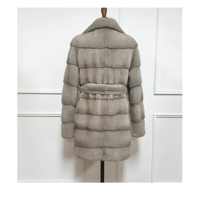 HDHOHR 2026 New Natural Mink Fur Coats For Women Real Mink Fur Coats OutwearPark With Fur High Quality Female Warm Winter Jacket