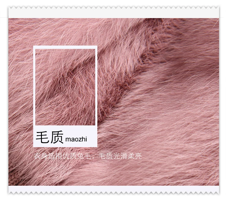 Women's Genuine Real Rabbit Fur Fox Fur Collar Knitting Women's Winter vest Fur Jacket Casual Short Outwear Slim with zipper