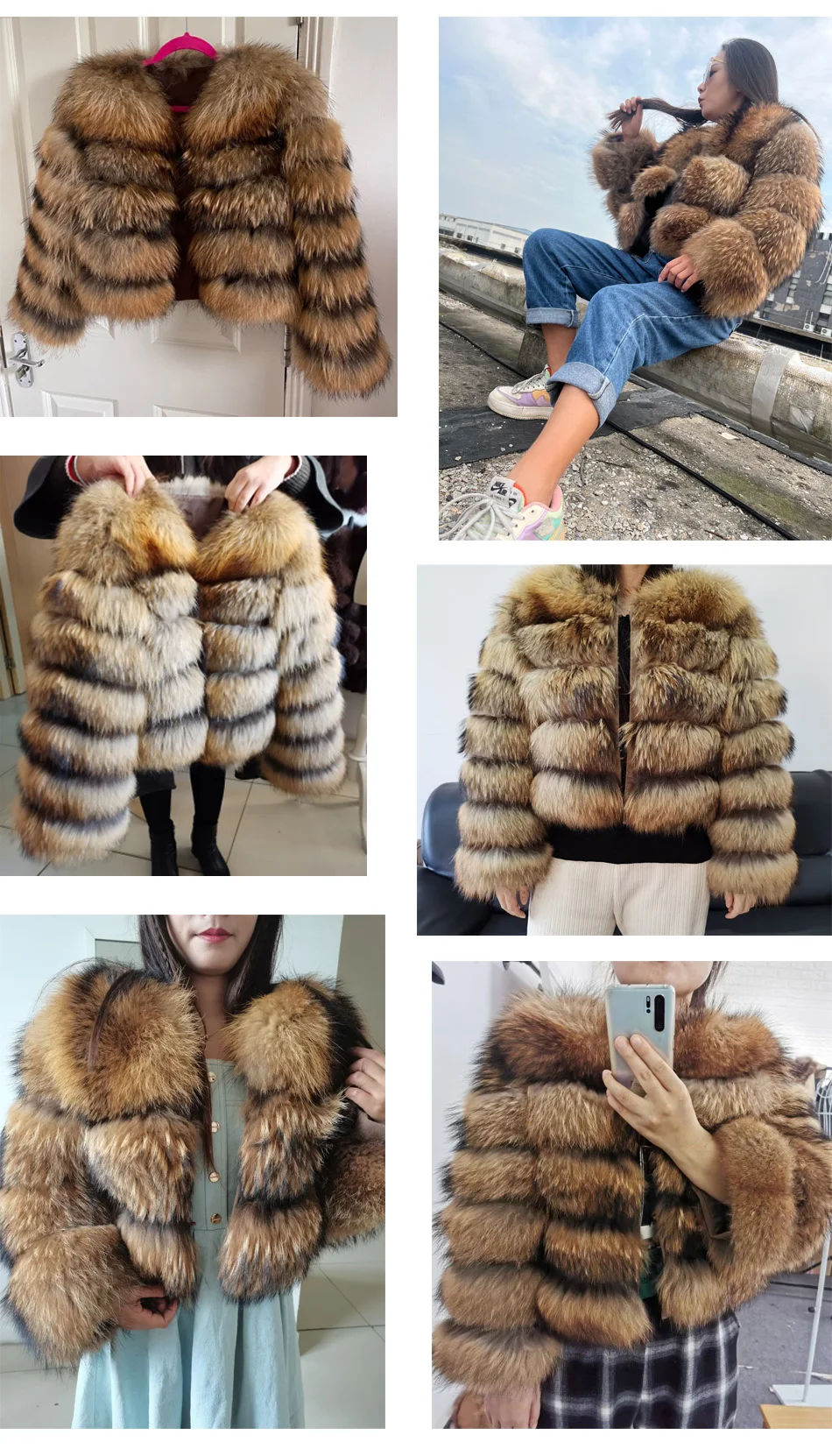 2026 New Natural Fur Premium Luxury Real Fur Coat Winter Women Natural Raccoon Fur Jacket Furry Jackets Female Vest