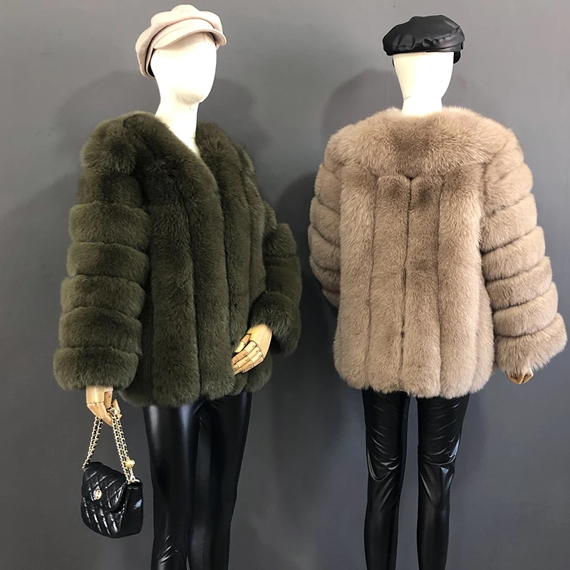 Autumn And Winter Mid Length Natural Fox Fur Coat Women Fashionable Fur Jacket The Most Popular Real Fur Coat Female Clothing