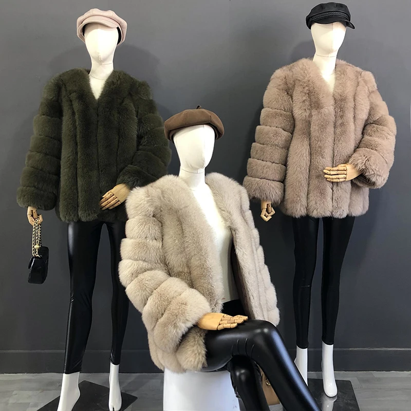 Autumn And Winter Mid Length Natural Fox Fur Coat Women Fashionable Fur Jacket The Most Popular Real Fur Coat Female Clothing