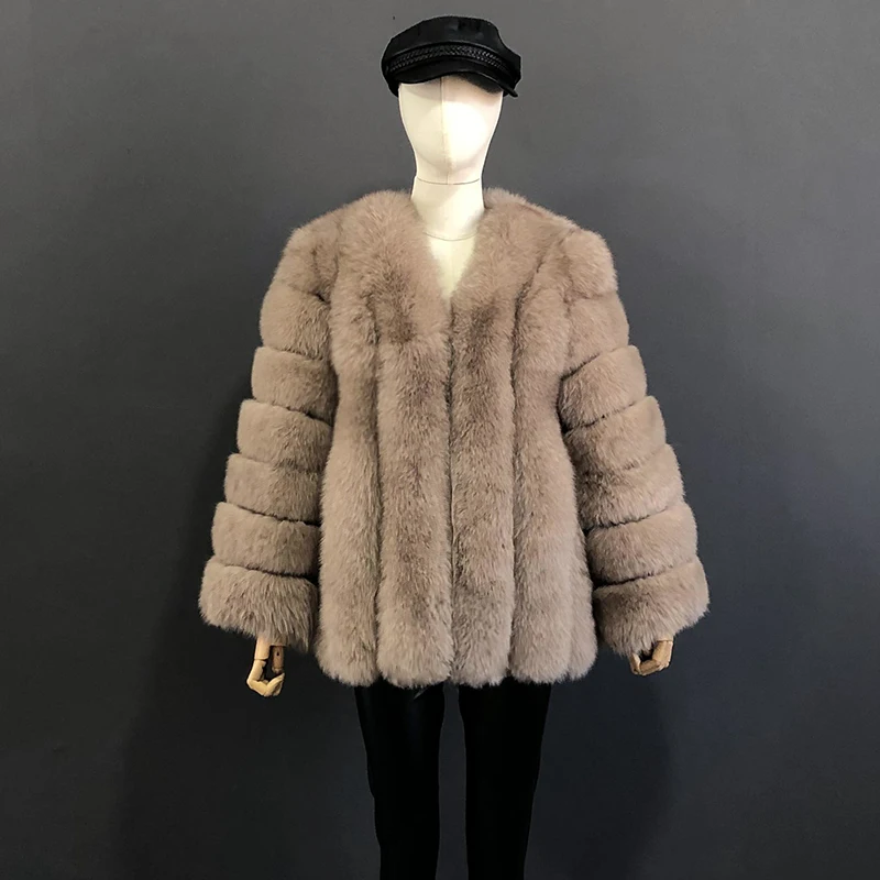 Autumn And Winter Mid Length Natural Fox Fur Coat Women Fashionable Fur Jacket The Most Popular Real Fur Coat Female Clothing