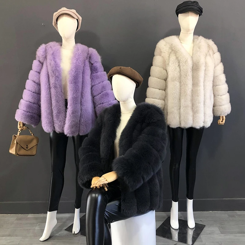 Autumn And Winter Mid Length Natural Fox Fur Coat Women Fashionable Fur Jacket The Most Popular Real Fur Coat Female Clothing