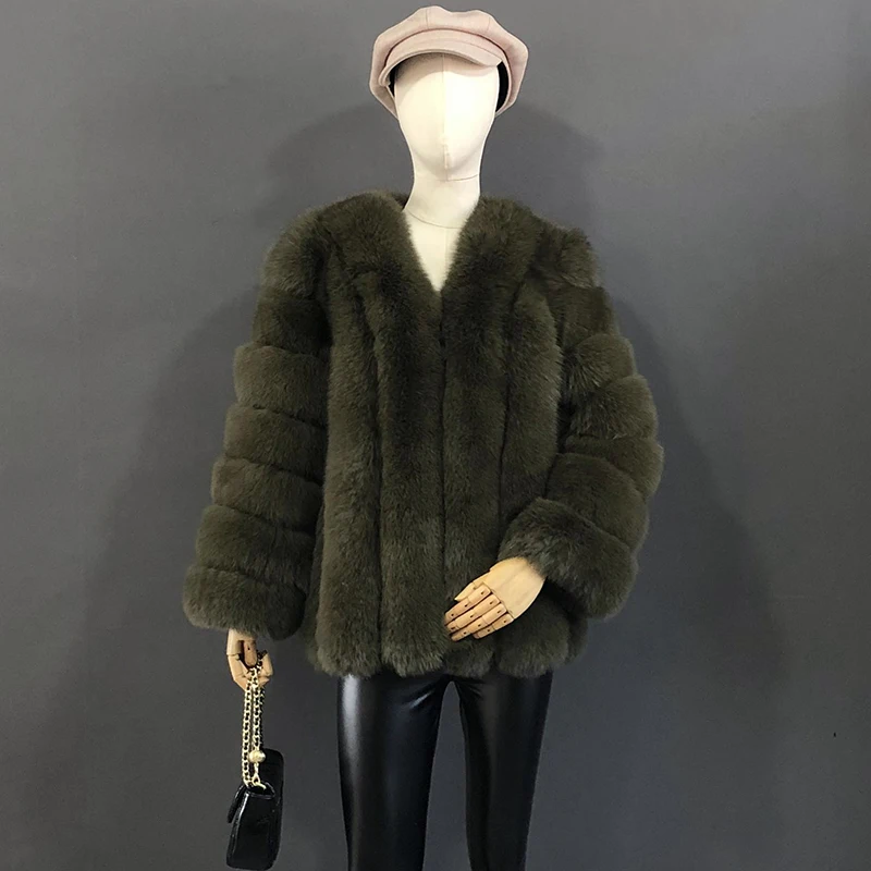 Autumn And Winter Mid Length Natural Fox Fur Coat Women Fashionable Fur Jacket The Most Popular Real Fur Coat Female Clothing