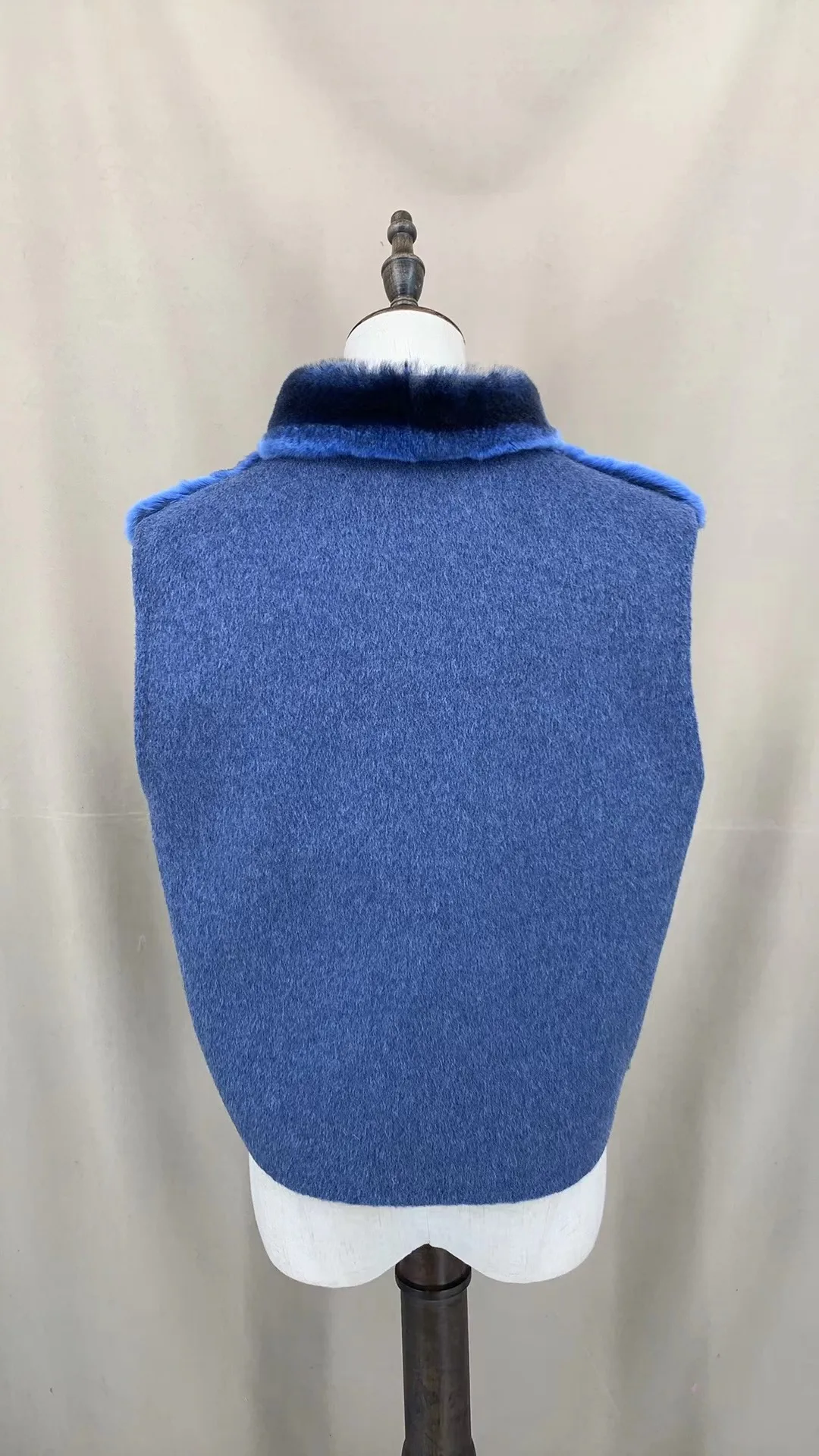 Women's Real Rex Rabbit Fur Vest | Chinchilla Color Winter Warm Fluffy Gilet | Limited Stock