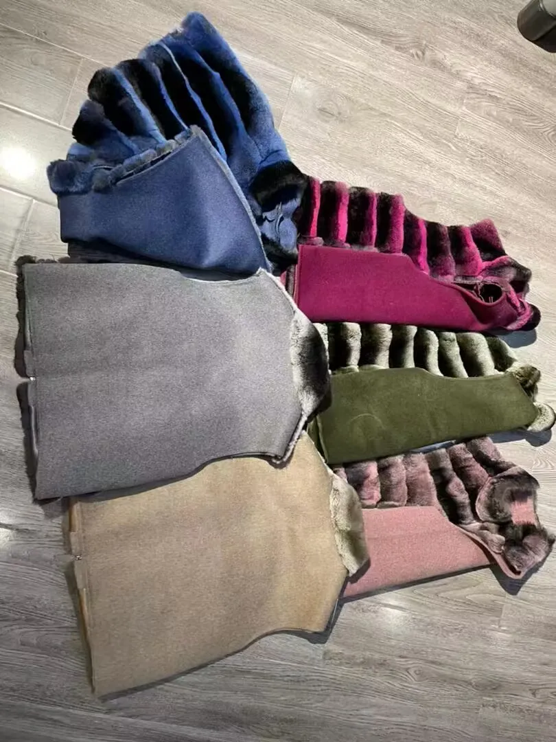 Women's Real Rex Rabbit Fur Vest | Chinchilla Color Winter Warm Fluffy Gilet | Limited Stock