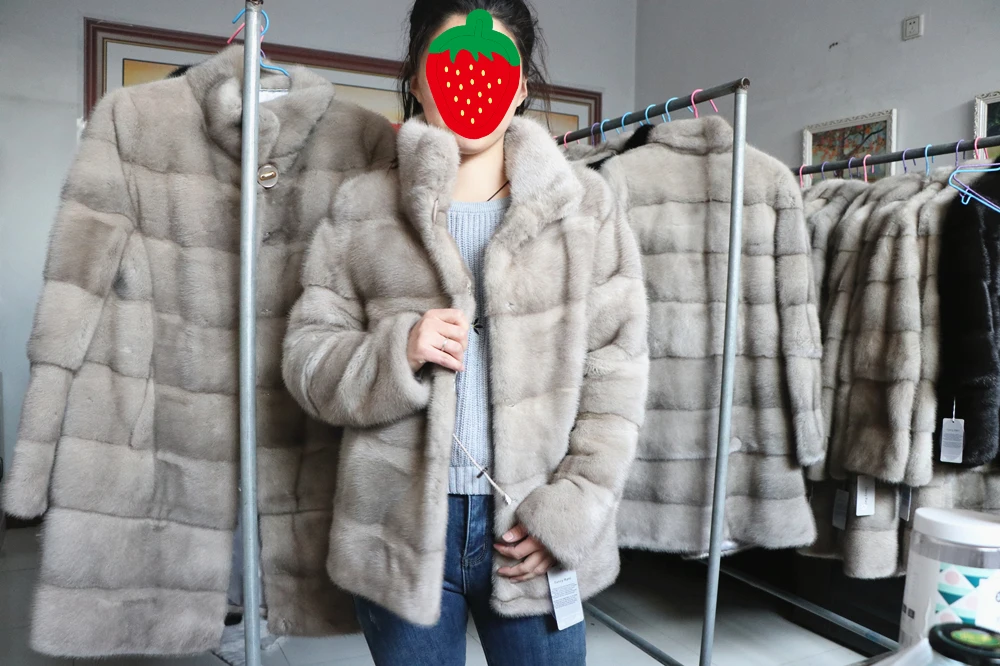 Fancy Rani Luxury Real Mink Fur Coat Natural Mink Clothing Short Style Winter Fashion For Women 2023 Plus Size Customizable