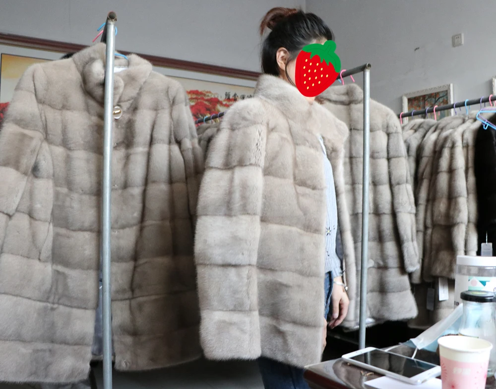 Fancy Rani Luxury Real Mink Fur Coat Natural Mink Clothing Short Style Winter Fashion For Women 2023 Plus Size Customizable