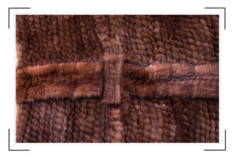 New Natural Mink Fur Winter Coat Women's Long-sleeve Top Fashion All-match Knitted Mink Coat