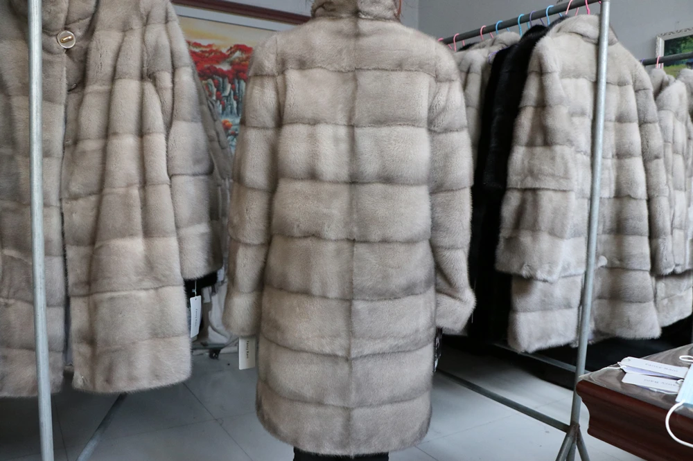 Fancy Rani Real Mink Fur Coat Natural Women Winter Long Leather Jacket Luxury Female Clothes 2023 Mink Fur Coat Women Promotion