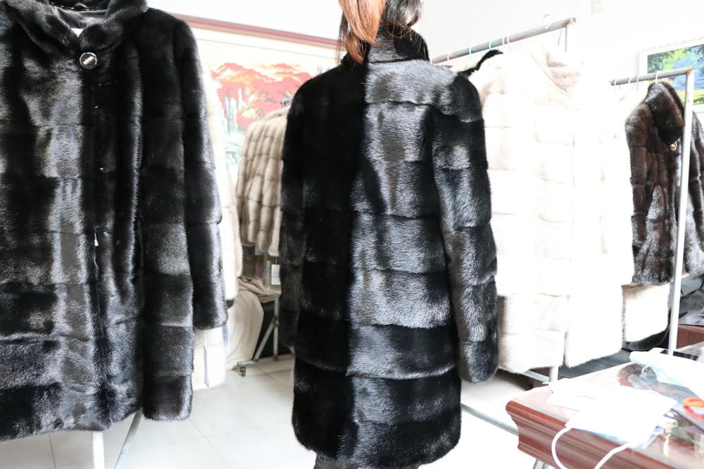 Fancy Rani Real Mink Fur Coat Natural Women Winter Long Leather Jacket Luxury Female Clothes 2023 Mink Fur Coat Women Promotion