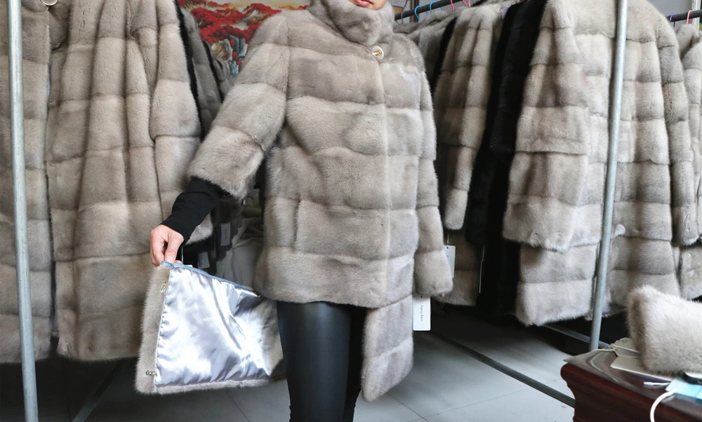 Fancy Rani Real Mink Fur Coat Natural Women Winter Long Leather Jacket Luxury Female Clothes 2023 Mink Fur Coat Women Promotion