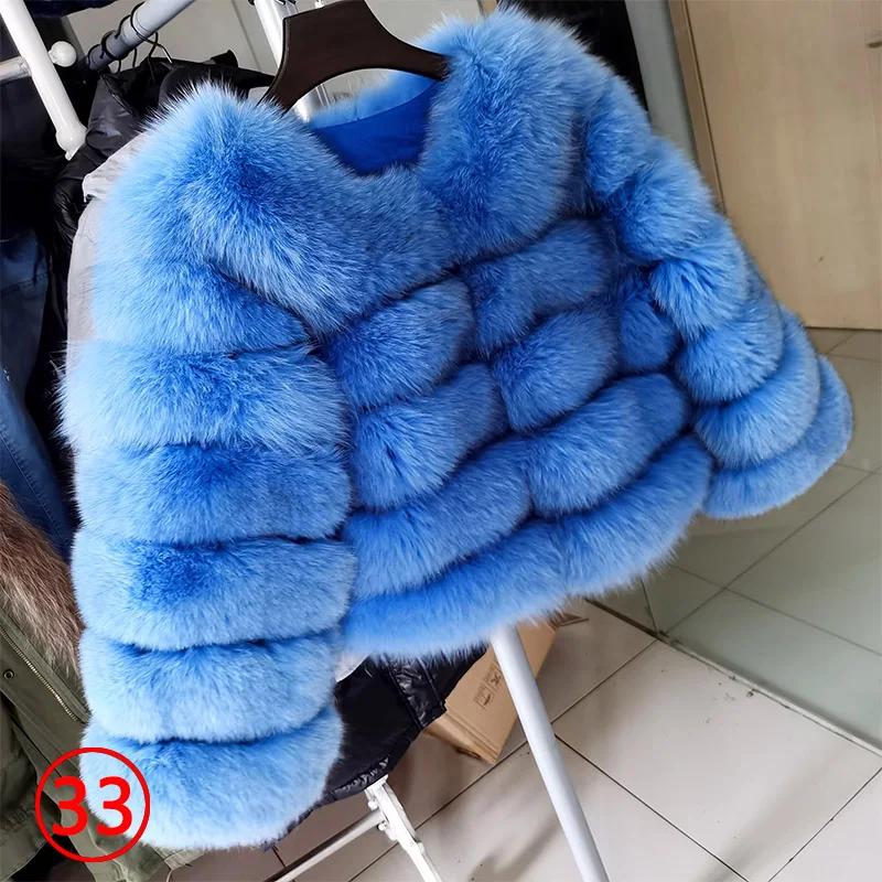 2023 Natural Real Fox Fur Coat Women Winter Warm Luxury Fur Jacket Detachable Long Sleeves Female Vest Furry Coats Outerwear