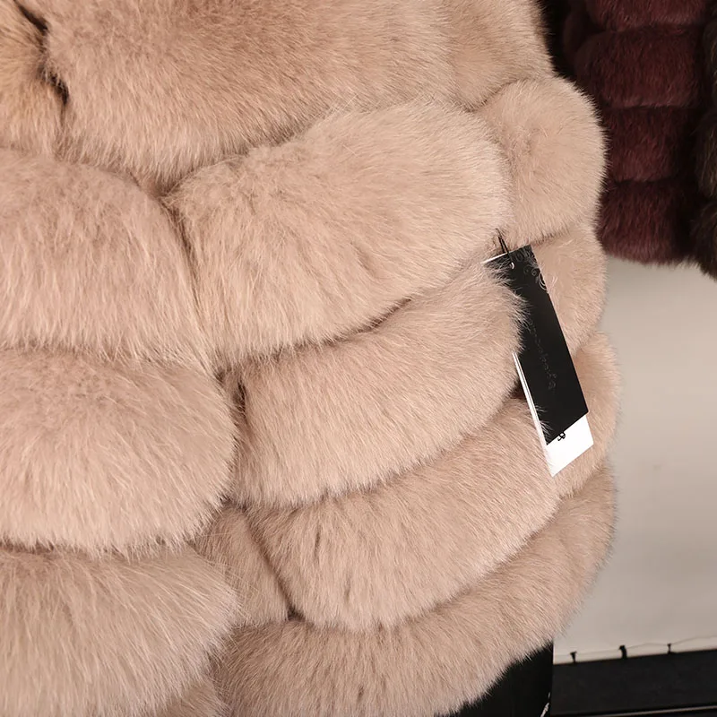 2023 Natural Real Fox Fur Coat Women Winter Warm Luxury Fur Jacket Detachable Long Sleeves Female Vest Furry Coats Outerwear