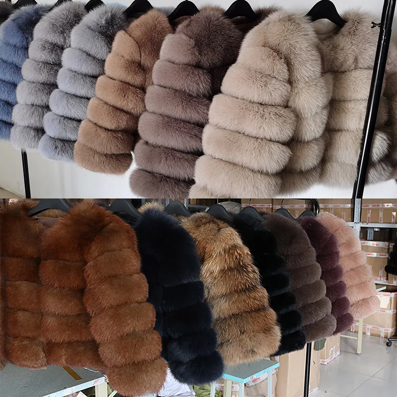 2023 Natural Real Fox Fur Coat Women Winter Warm Luxury Fur Jacket Detachable Long Sleeves Female Vest Furry Coats Outerwear