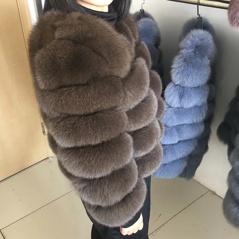 2023 Natural Real Fox Fur Coat Women Winter Warm Luxury Fur Jacket Detachable Long Sleeves Female Vest Furry Coats Outerwear