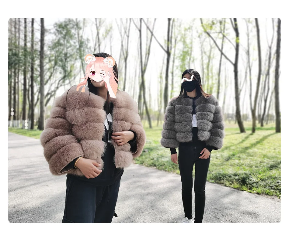 2023 Natural Real Fox Fur Coat Women Winter Warm Luxury Fur Jacket Detachable Long Sleeves Female Vest Furry Coats Outerwear