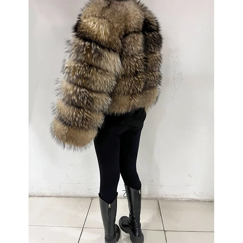 2023 Natural Real Fox Fur Coat Women Winter Warm Luxury Fur Jacket Detachable Long Sleeves Female Vest Furry Coats Outerwear