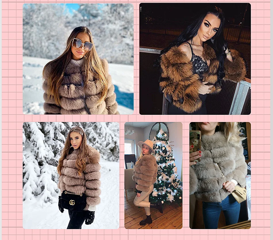 2023 Natural Real Fox Fur Coat Women Winter Warm Luxury Fur Jacket Detachable Long Sleeves Female Vest Furry Coats Outerwear