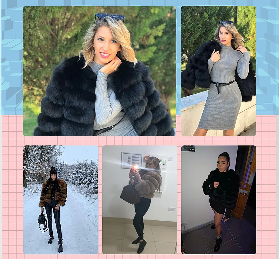 2023 Natural Real Fox Fur Coat Women Winter Warm Luxury Fur Jacket Detachable Long Sleeves Female Vest Furry Coats Outerwear