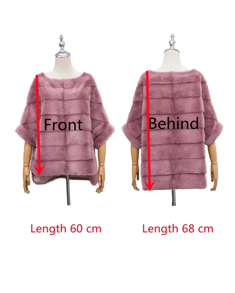Real Mink Fur Coat Women Winter Natural Fur Coat Long Female Genuine Leather Mink Coats Cape shawl mink coat