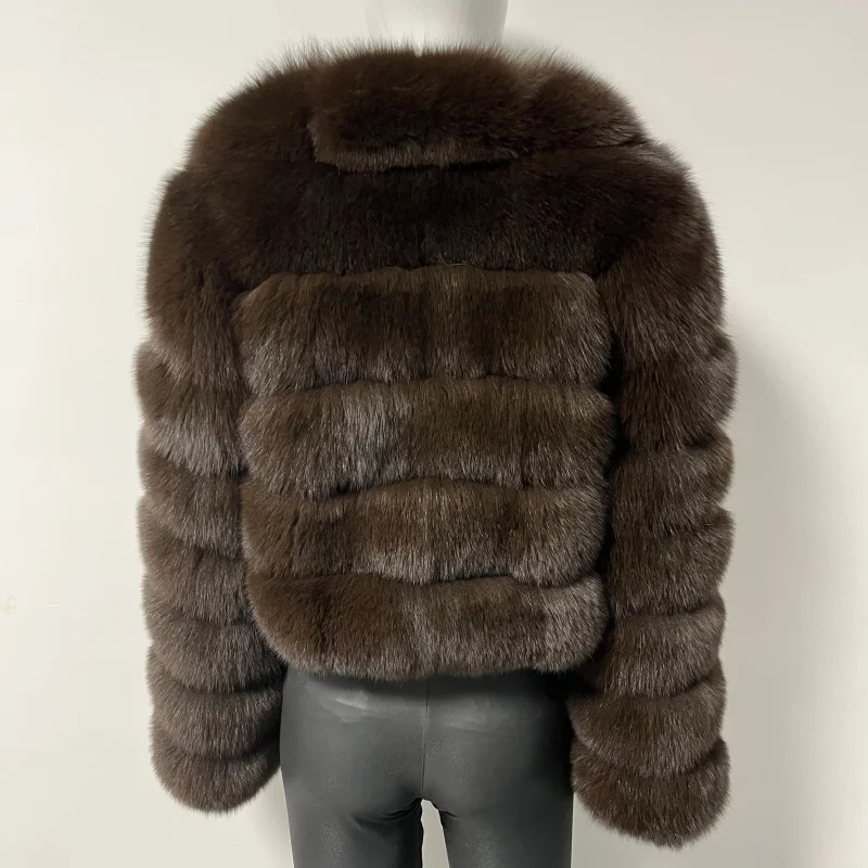 BEIZIRU Women's Winter Real Raccoon Fur Coat with Turn-Down Collar Warm Thick Natural Long Sleeve Luxury Outerwear Jacket