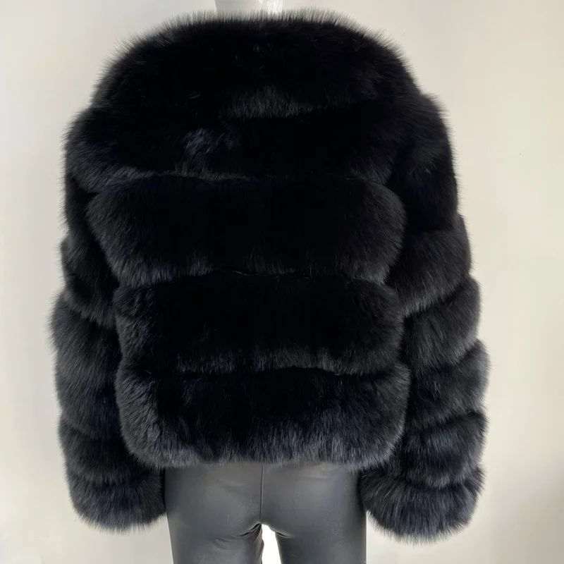 BEIZIRU Women's Winter Real Raccoon Fur Coat with Turn-Down Collar Warm Thick Natural Long Sleeve Luxury Outerwear Jacket